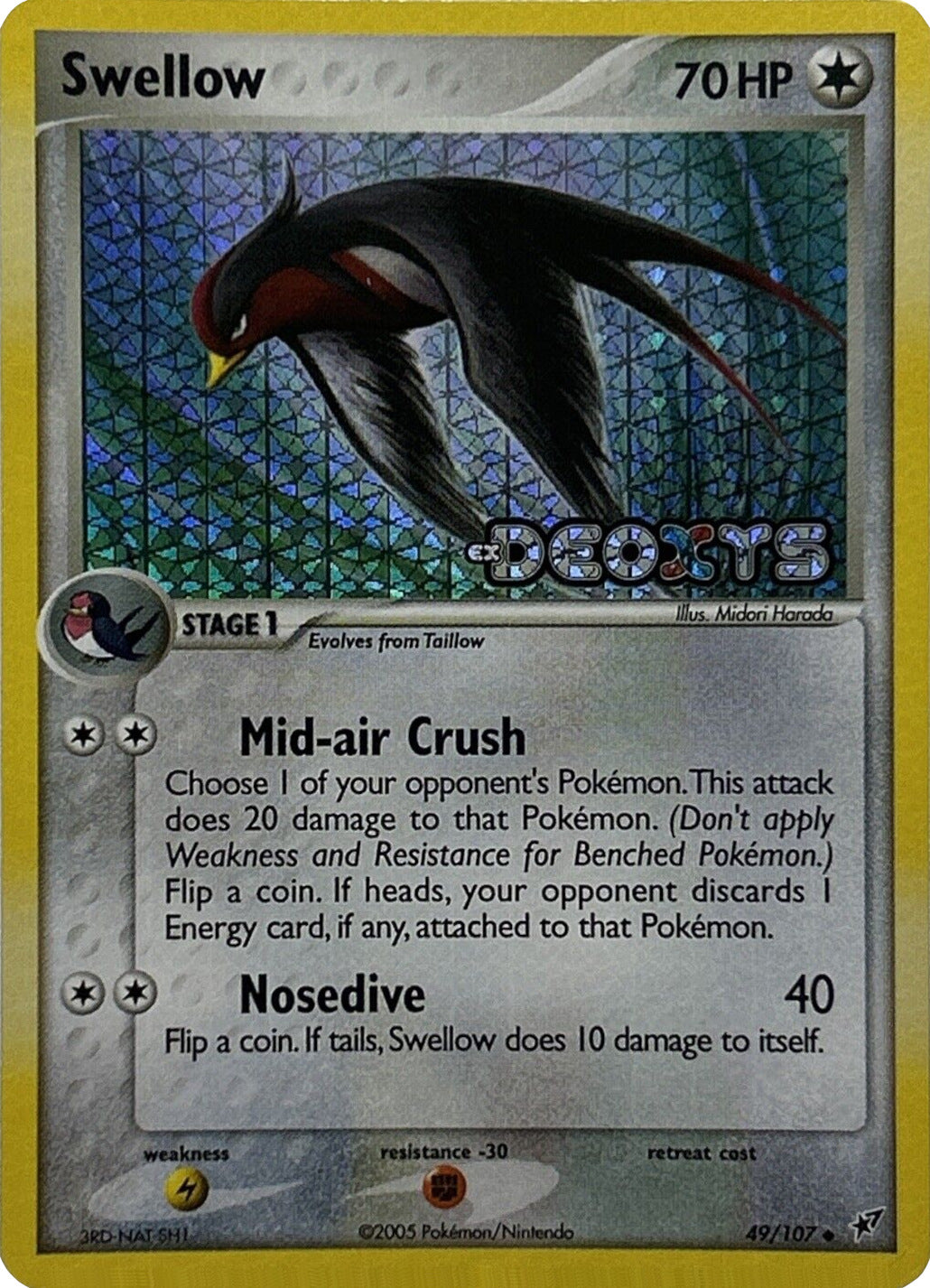 Swellow (49/107) (Stamped) [EX: Deoxys] | Pegasus Games WI
