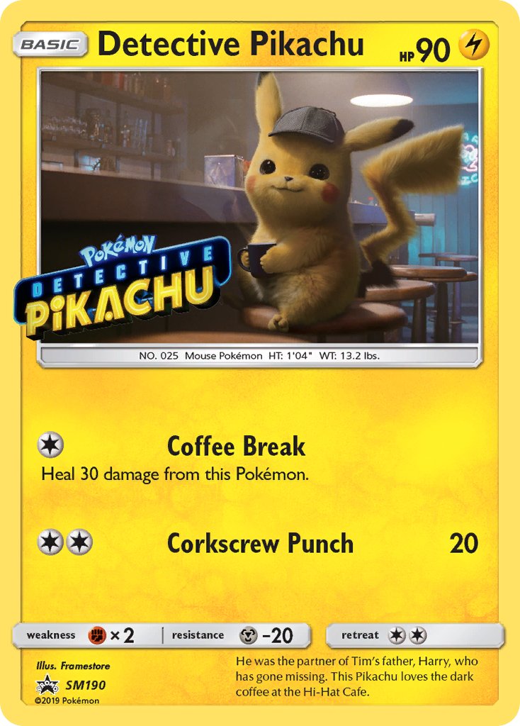 Detective Pikachu (SM190) (Stamped) [Sun & Moon: Black Star Promos] | Pegasus Games WI