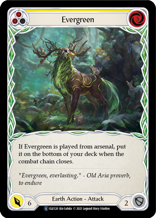 Evergreen (Yellow) [U-ELE120] Unlimited Rainbow Foil | Pegasus Games WI