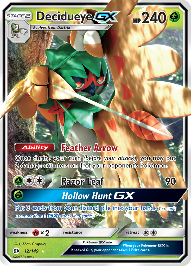 Decidueye GX (12/149) [Sun & Moon: Base Set] | Pegasus Games WI