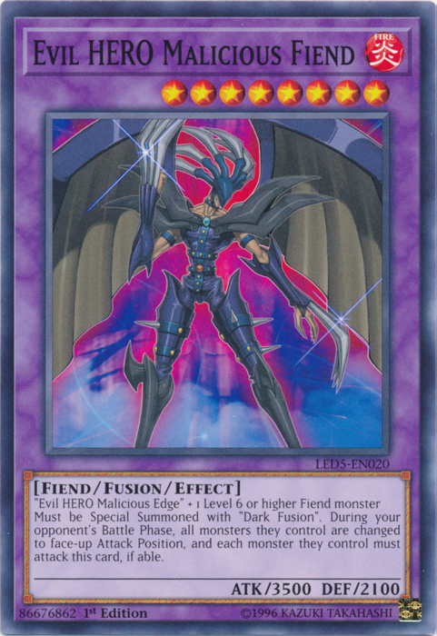 Evil HERO Malicious Fiend [LED5-EN020] Common | Pegasus Games WI