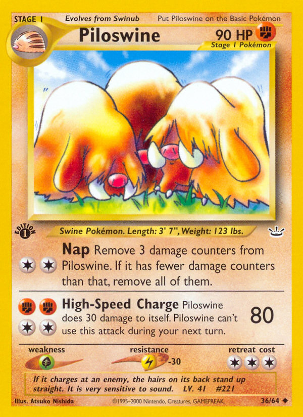 Piloswine (36/64) [Neo Revelation 1st Edition] | Pegasus Games WI