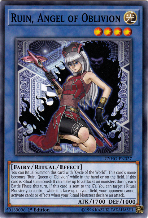 Ruin, Angel of Oblivion [CYHO-EN027] Common | Pegasus Games WI