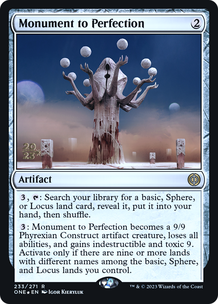 Monument to Perfection [Phyrexia: All Will Be One Prerelease Promos] | Pegasus Games WI