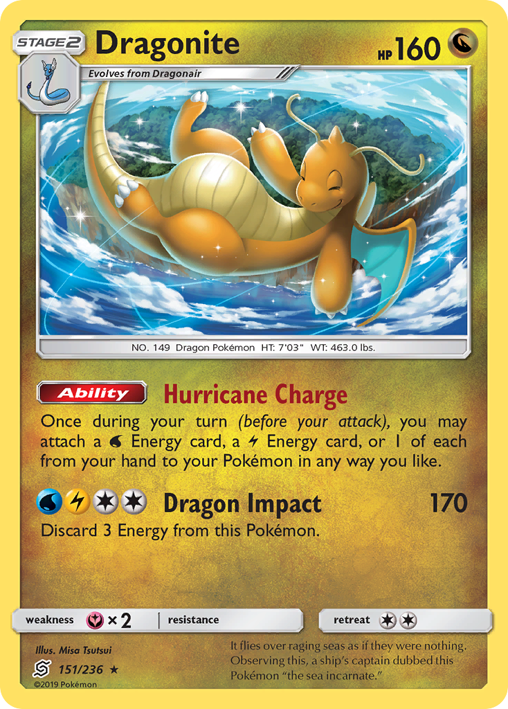 Dragonite (151/236) (Cosmos Holo) [Sun & Moon: Unified Minds] | Pegasus Games WI