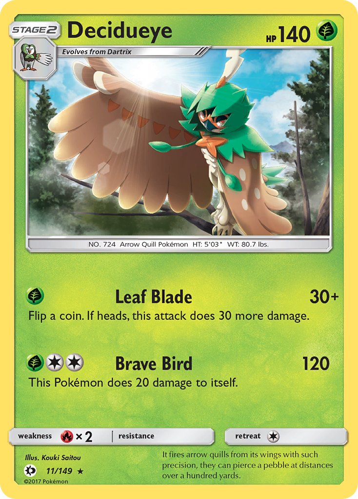 Decidueye (11/149) (Theme Deck Exclusive) [Sun & Moon: Base Set] | Pegasus Games WI