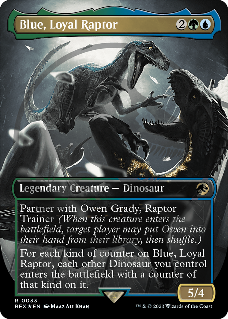 Blue, Loyal Raptor Emblem (Borderless) [Jurassic World Collection Tokens] | Pegasus Games WI