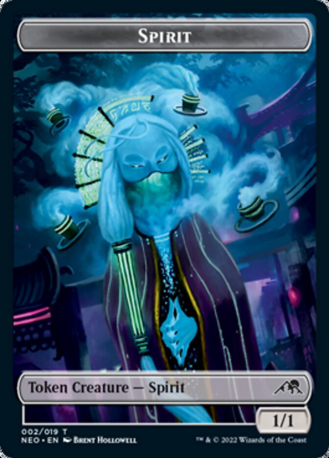 Spirit (002) // Construct (015) Double-Sided Token [Kamigawa: Neon Dynasty Tokens] | Pegasus Games WI