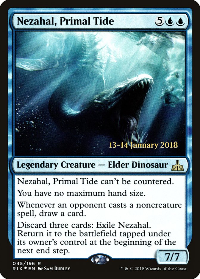 Nezahal, Primal Tide [Rivals of Ixalan Prerelease Promos] | Pegasus Games WI