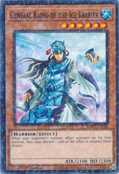 General Raiho of the Ice Barrier (Duel Terminal) [HAC1-EN046] Common | Pegasus Games WI