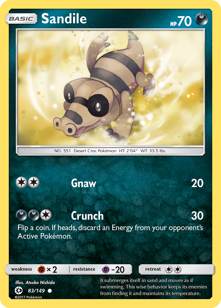 Sandile (83/149) [Sun & Moon: Base Set] | Pegasus Games WI