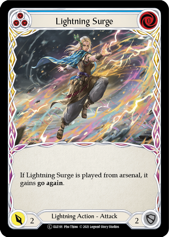 Lightning Surge (Blue) [U-ELE191] Unlimited Rainbow Foil | Pegasus Games WI