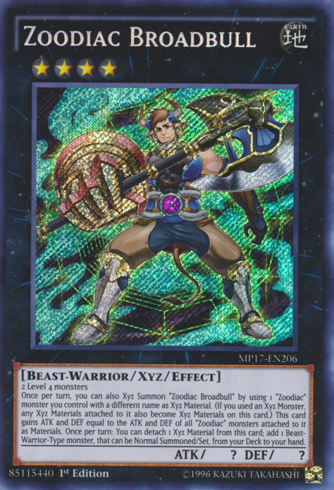 Zoodiac Broadbull [MP17-EN206] Secret Rare | Pegasus Games WI