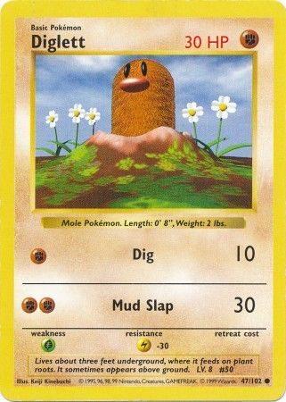 Diglett (47/102) [Base Set Shadowless Unlimited] | Pegasus Games WI