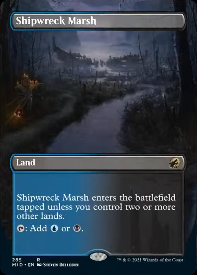 Shipwreck Marsh (Borderless Alternate Art) [Innistrad: Midnight Hunt] | Pegasus Games WI