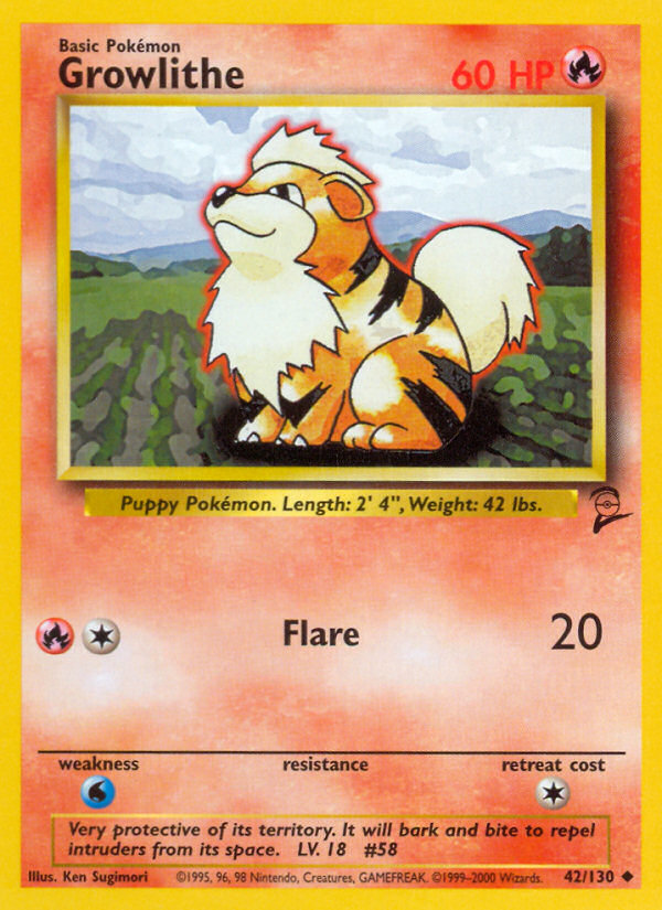 Growlithe (42/130) [Base Set 2] | Pegasus Games WI