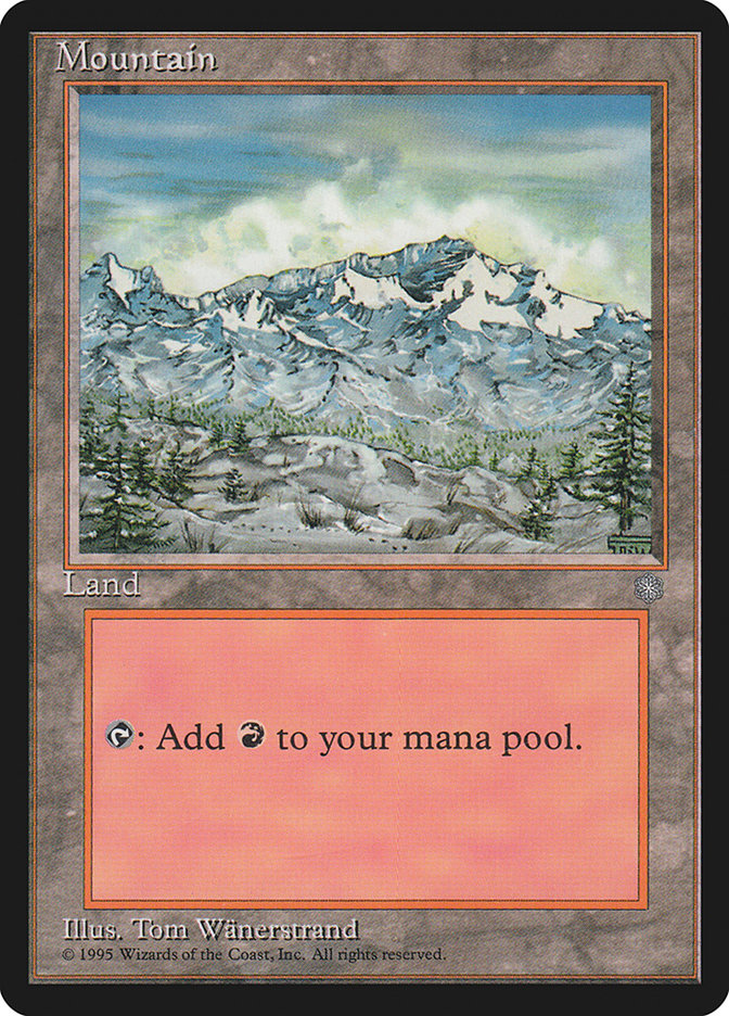 Mountain (Trees Visible / Signature on Right) [Ice Age] | Pegasus Games WI