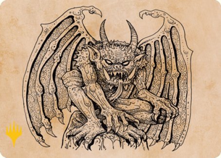 Cloister Gargoyle (Showcase) Art Card (Gold-Stamped Signature) [Dungeons & Dragons: Adventures in the Forgotten Realms Art Series] | Pegasus Games WI