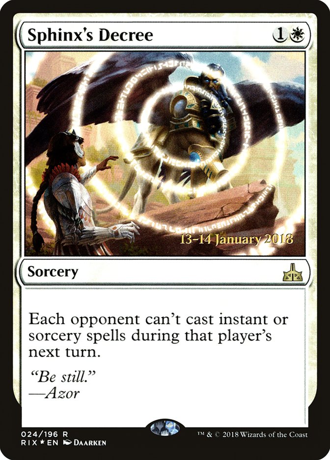 Sphinx's Decree [Rivals of Ixalan Prerelease Promos] | Pegasus Games WI