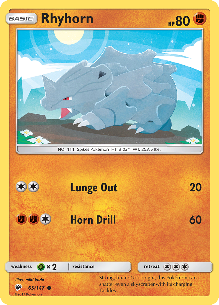 Rhyhorn (65/147) [Sun & Moon: Burning Shadows] | Pegasus Games WI