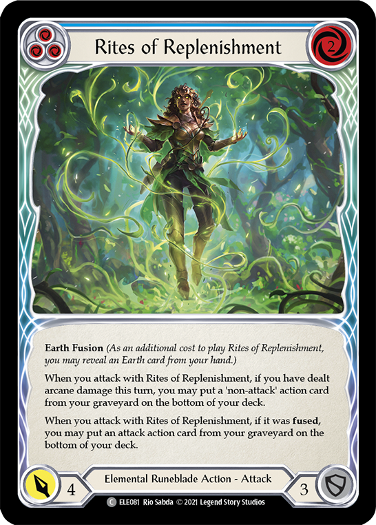 Rites of Replenishment (Blue) [ELE081] (Tales of Aria)  1st Edition Rainbow Foil | Pegasus Games WI