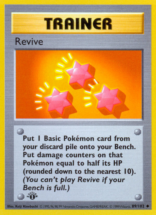 Revive (89/102) (Shadowless) [Base Set 1st Edition] | Pegasus Games WI