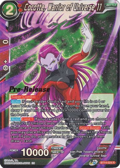 Cocotte, Warrior of Universe 11 (BT14-024) [Cross Spirits Prerelease Promos] | Pegasus Games WI