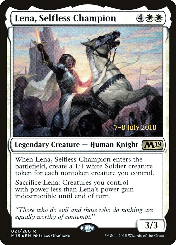 Lena, Selfless Champion [Core Set 2019 Prerelease Promos] | Pegasus Games WI