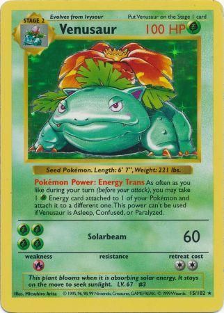 Venusaur (15/102) [Base Set Shadowless Unlimited] | Pegasus Games WI