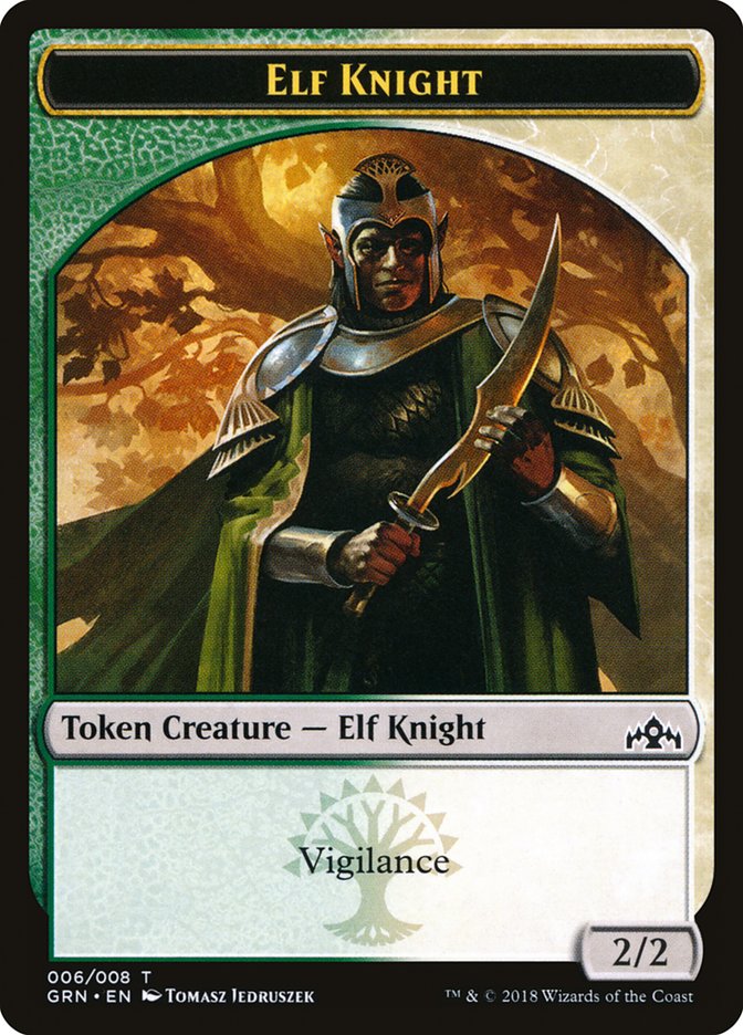 Elf Knight Token [Guilds of Ravnica Tokens] | Pegasus Games WI