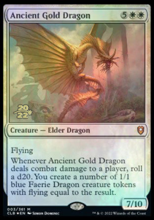 Ancient Gold Dragon [Commander Legends: Battle for Baldur's Gate Prerelease Promos] | Pegasus Games WI