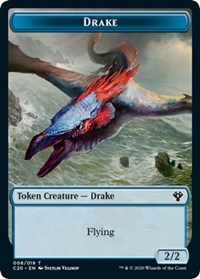 Drake // Goblin Warrior Double-Sided Token [Commander 2020 Tokens] | Pegasus Games WI