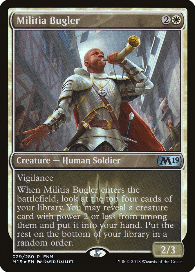 Militia Bugler (FNM) [Core Set 2019 Promos] | Pegasus Games WI