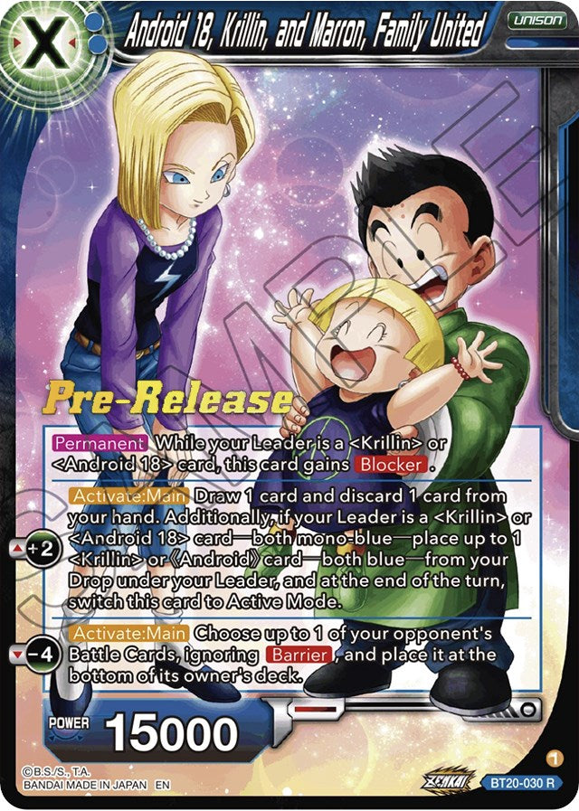 Android 18, Krillin, and Maron, Family United (BT20-030) [Power Absorbed Prerelease Promos] | Pegasus Games WI