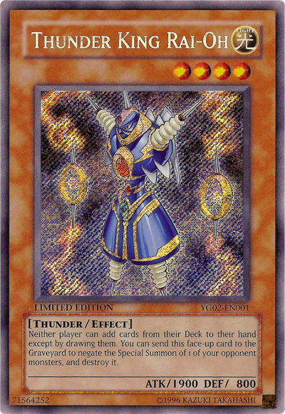 Thunder King Rai-Oh [YG02-EN001] Secret Rare | Pegasus Games WI