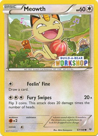 Meowth (67/108) (Build A Bear Workshop Exclusive) [XY: Roaring Skies] | Pegasus Games WI