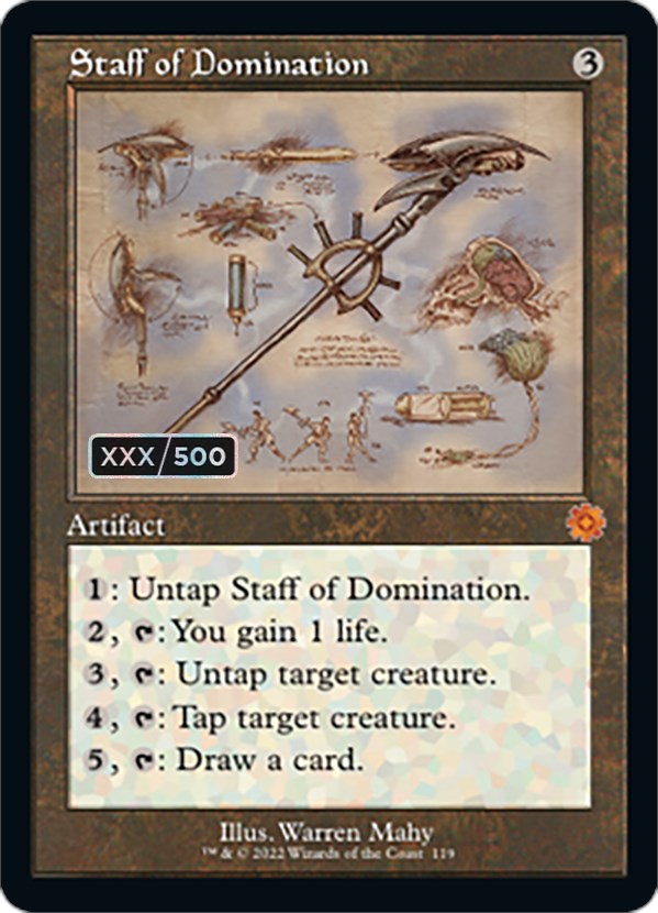 Staff of Domination (Retro Schematic) (Serialized) [The Brothers' War Retro Artifacts] | Pegasus Games WI