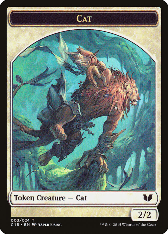 Spirit (023) // Cat Double-Sided Token [Commander 2015 Tokens] | Pegasus Games WI
