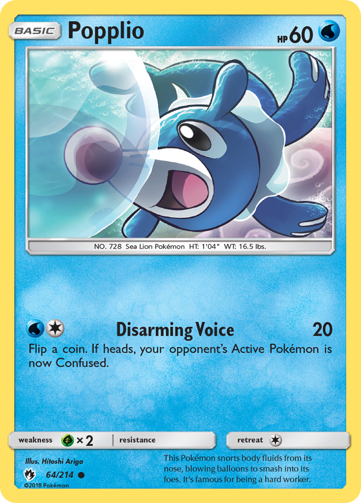 Popplio (64/214) [Sun & Moon: Lost Thunder] | Pegasus Games WI