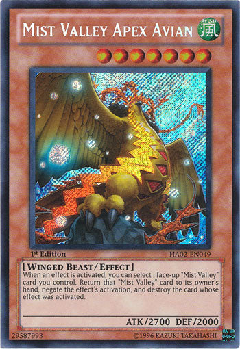 Mist Valley Apex Avian [HA02-EN049] Secret Rare | Pegasus Games WI