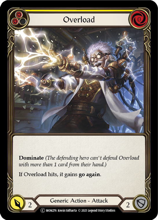 Overload (Yellow) (Rainbow Foil) [U-MON276-RF] Unlimited Rainbow Foil | Pegasus Games WI