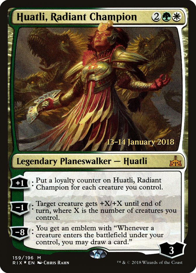 Huatli, Radiant Champion [Rivals of Ixalan Prerelease Promos] | Pegasus Games WI