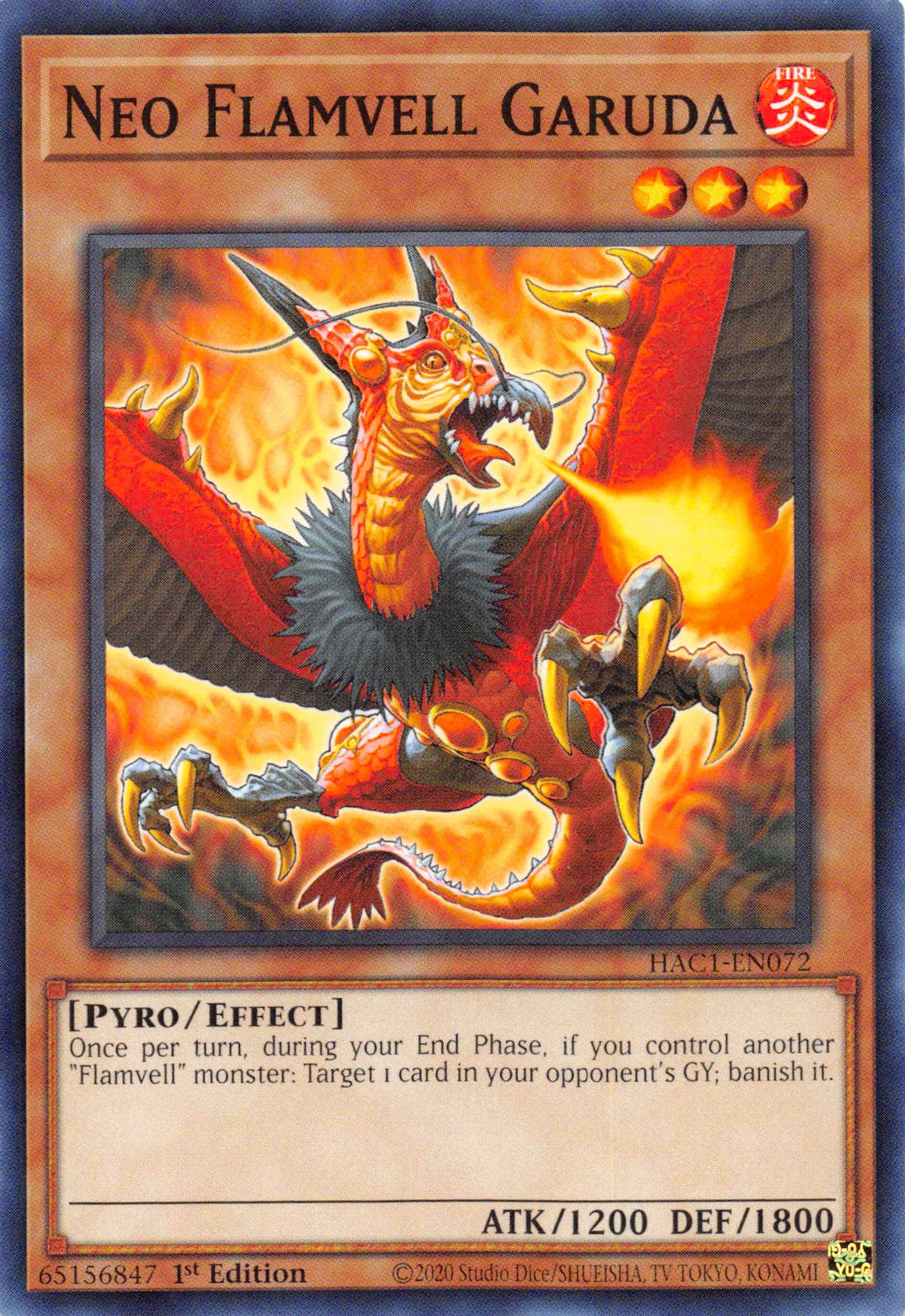 Neo Flamvell Garuda (Duel Terminal) [HAC1-EN072] Parallel Rare | Pegasus Games WI