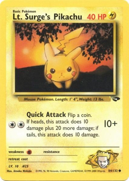 Lt. Surge's Pikachu (84/132) [Gym Challenge Unlimited] | Pegasus Games WI