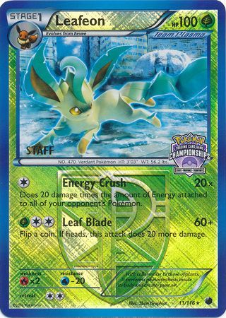 Leafeon (11/116) (States Championship Promo Staff) [Black & White: Plasma Freeze] | Pegasus Games WI