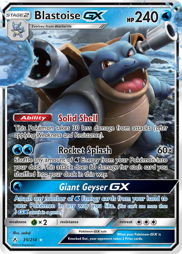 Blastoise GX (35/214) [Sun & Moon: Unbroken Bonds] | Pegasus Games WI