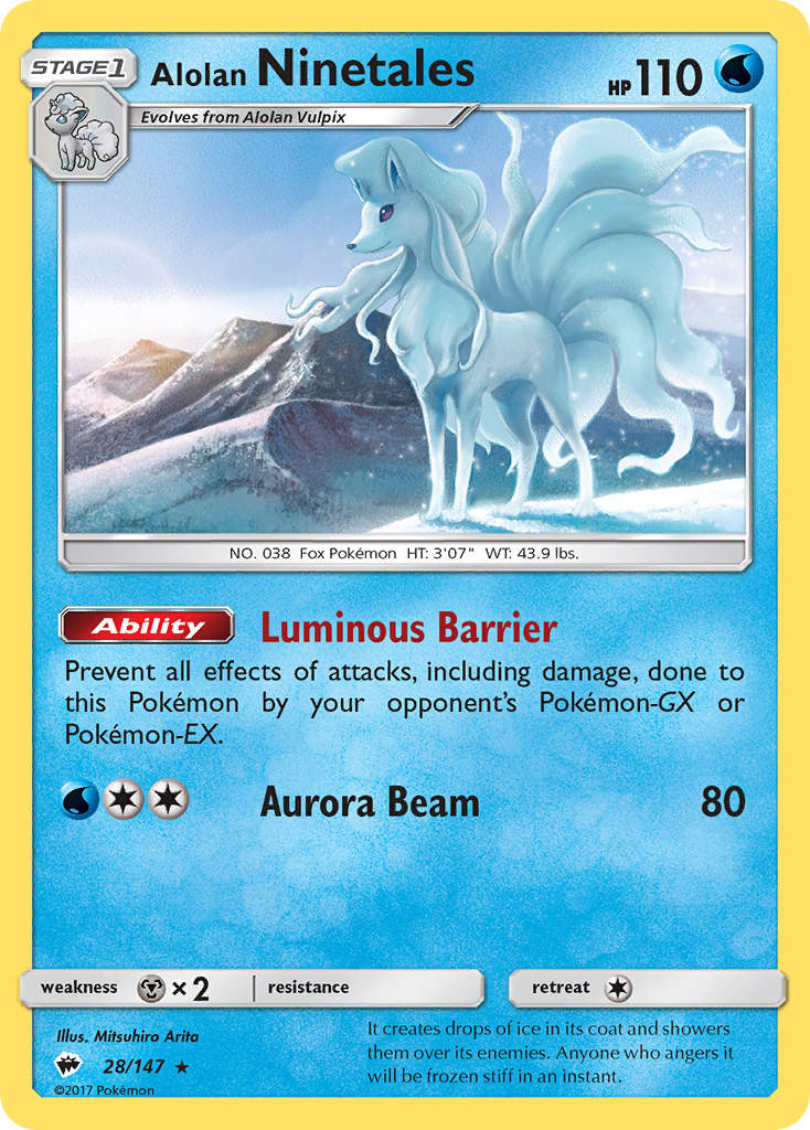 Alolan Ninetales (28/147) [Sun & Moon: Burning Shadows] | Pegasus Games WI