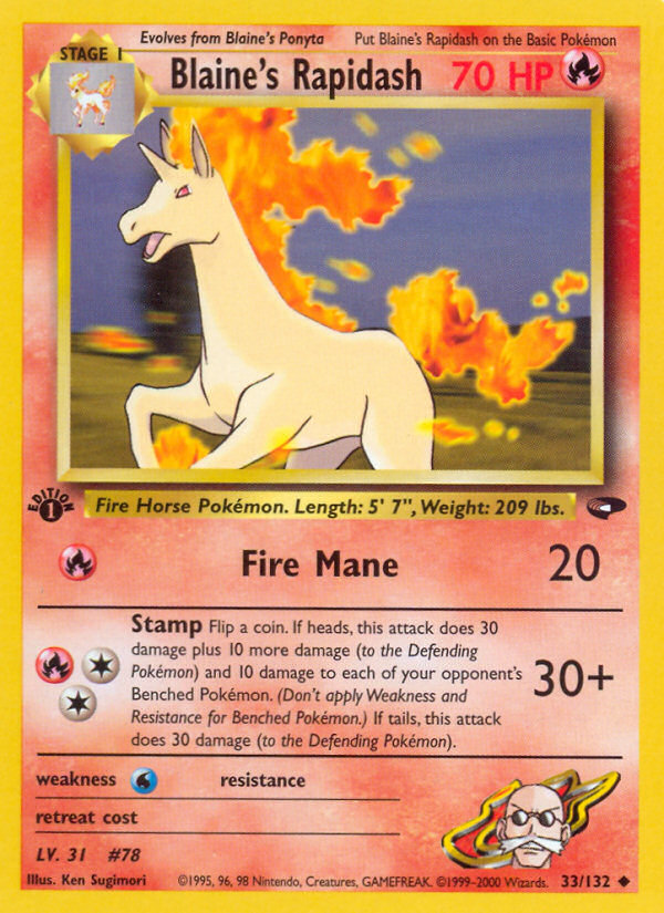 Blaine's Rapidash (33/132) [Gym Challenge 1st Edition] | Pegasus Games WI