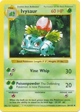 Ivysaur (30/102) [Base Set Shadowless Unlimited] | Pegasus Games WI