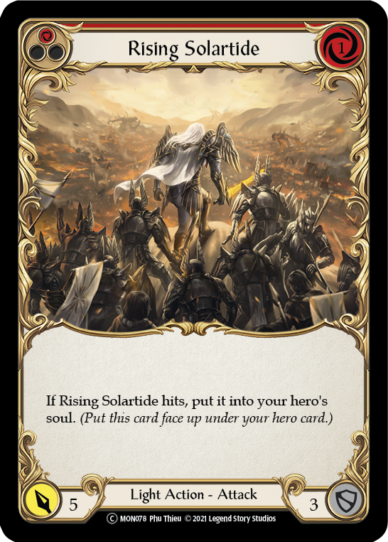 Rising Solartide (Red) (Rainbow Foil) [U-MON078-RF] Unlimited Rainbow Foil | Pegasus Games WI
